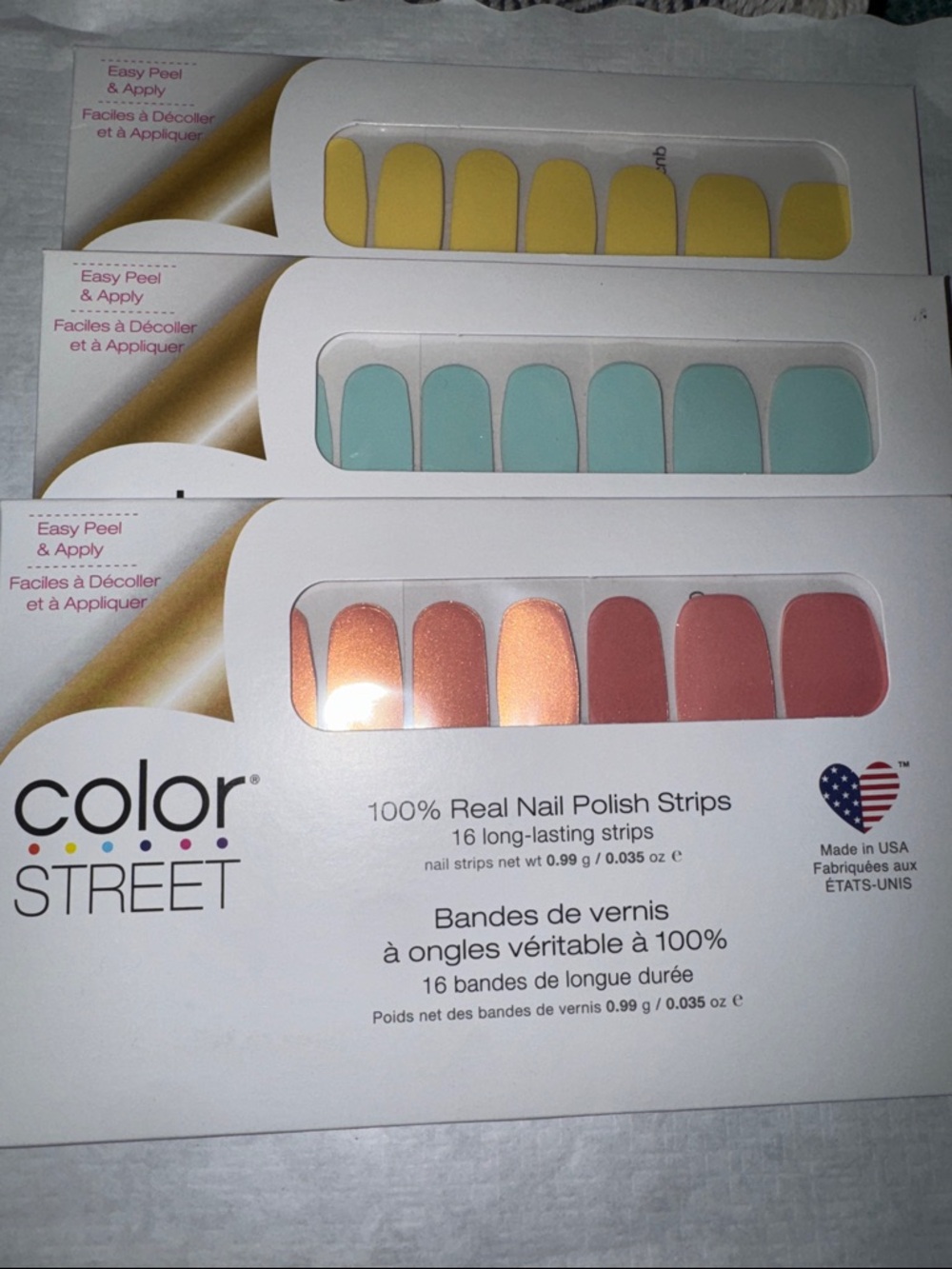Color Street Nail Polish Strips Cannes It Chilladelphia, Belgian Buttercup 3 NIP